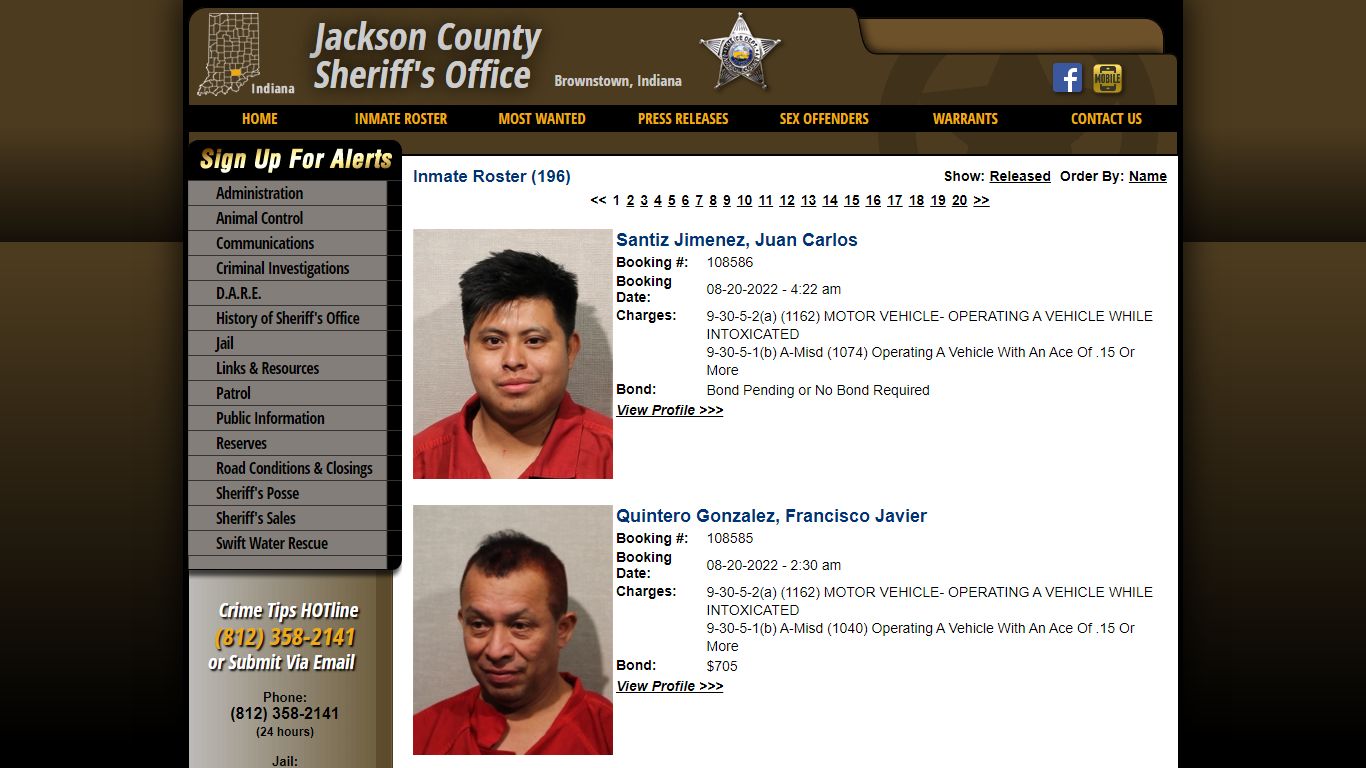 Inmate Roster - Jackson County IN Sheriff's Office